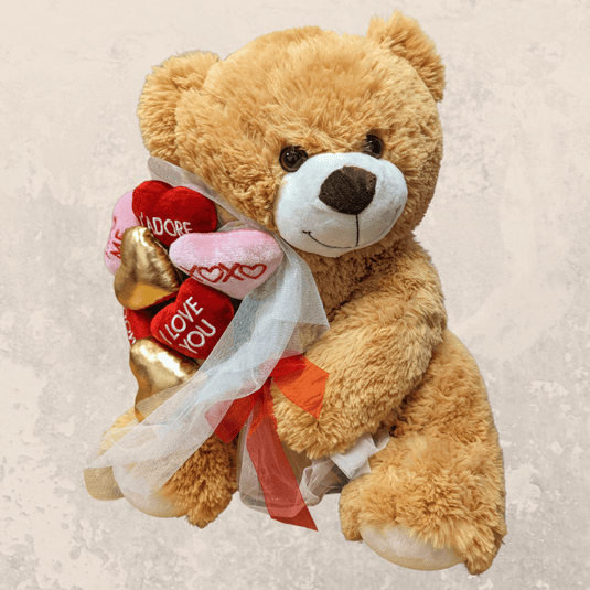 Golden Giant Teddy with Heart