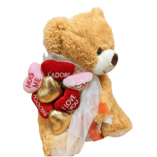 Golden Giant Teddy with Heart