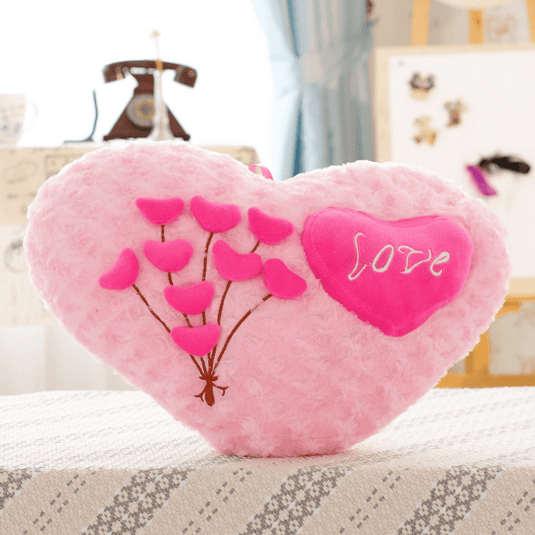 Heart Shaped Pillow embroidered